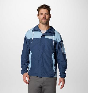 Men's Challenger II Windbreaker, Color: Dark Mountain, Ripple Blue, image 3