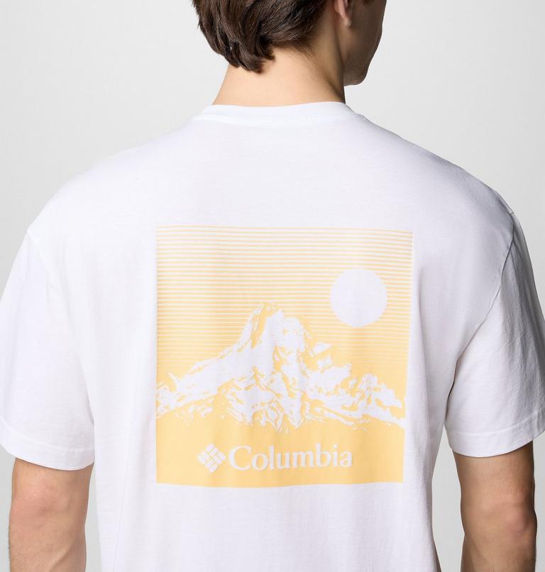Men's Black Butte Organic Cotton Graphic T-Shirt, Color: White, Linear View, image 6