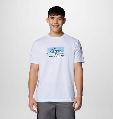 Men's Ice Lake II Technical T-Shirt, Color: White, Peak Direction, image 5