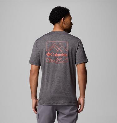 Camiseta técnica estampada Kwick Hike para hombre, Color: Black Heather, Linescape, image 3