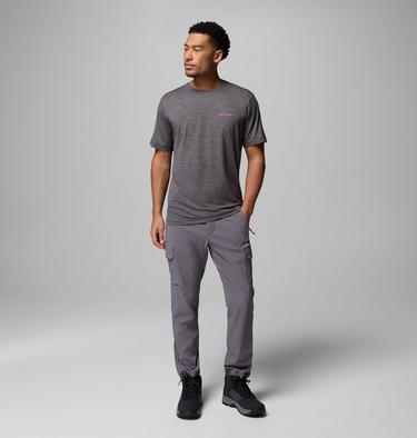 Camiseta técnica estampada Kwick Hike para hombre, Color: Black Heather, Linescape, image 4