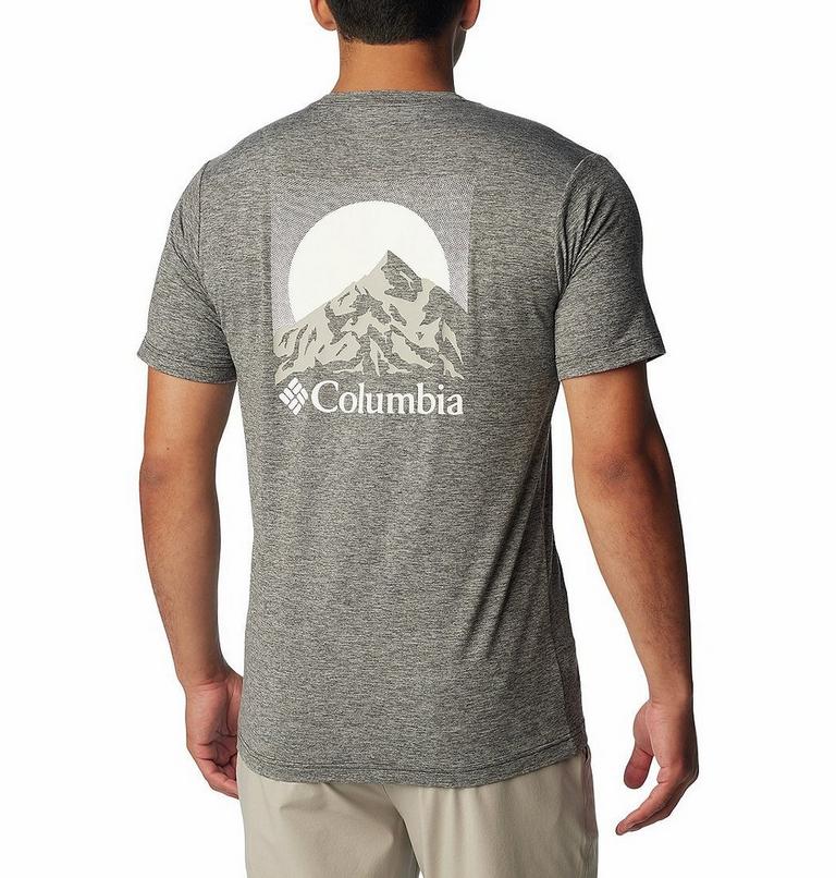 Men's Kwick Hike Technical Graphic T-Shirt, Color: Black Heather, Moonscape, image 1