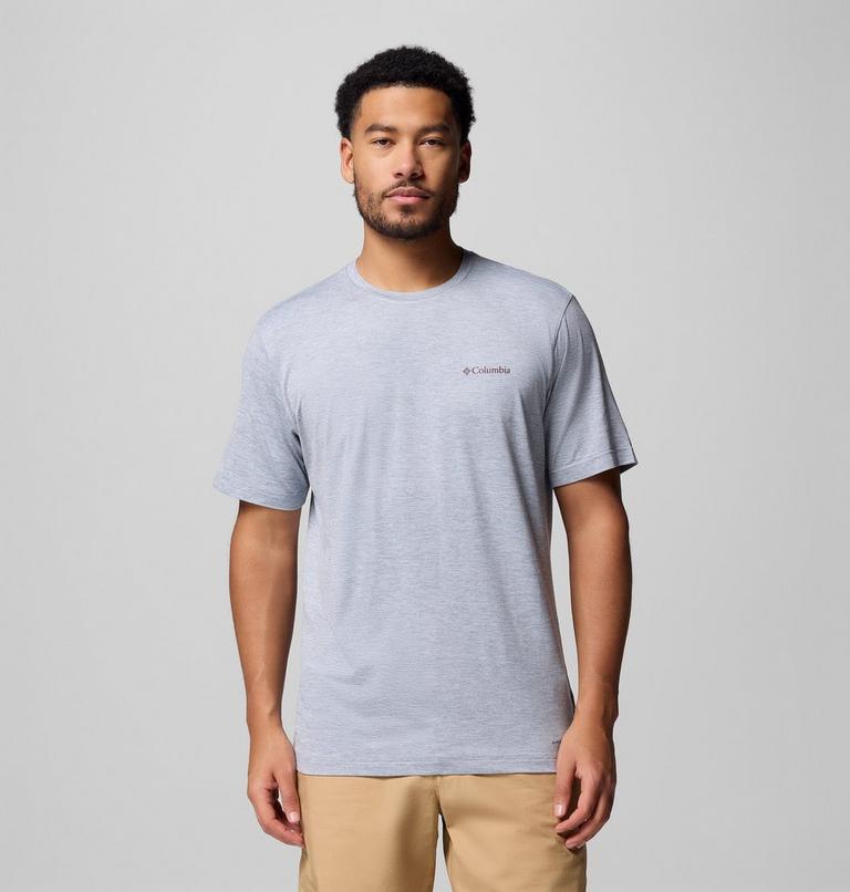 Kwick Hike Back Graphic SS Tee, Color: Tradewinds Grey Heather, Linescape, image 3