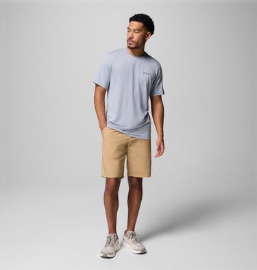 Camiseta técnica estampada Kwick Hike para hombre, Color: Tradewinds Grey Heather, Linescape, image 6