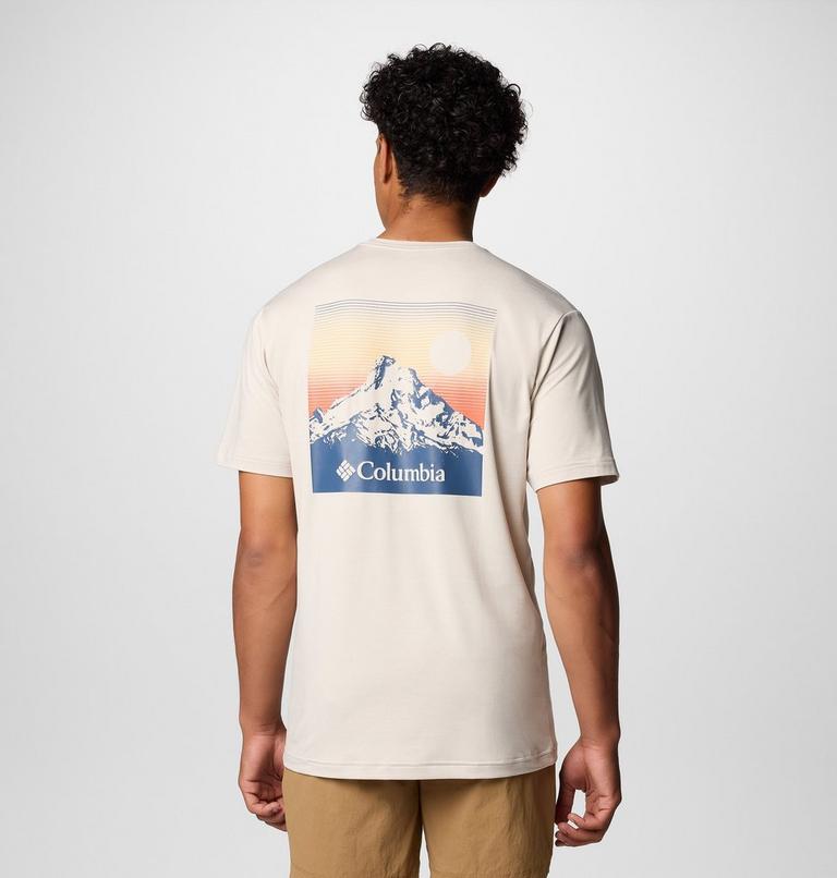 Kwick Hike Back Graphic SS Tee, Color: Dark Stone Heather, Linear View Multi, image 1