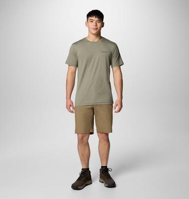 Men's Kwick Hike Technical Graphic T-Shirt, Color: Stone Green Heather, Linear View Multi, image 10