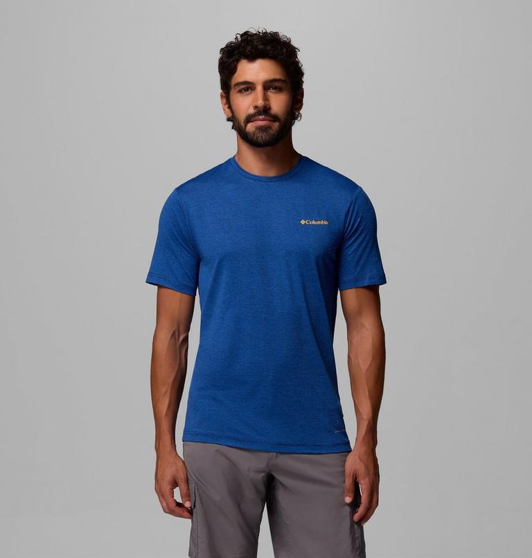 Men's Kwick Hike Technical Graphic T-Shirt, Color: Collegiate Navy Heather, Linescape, image 3