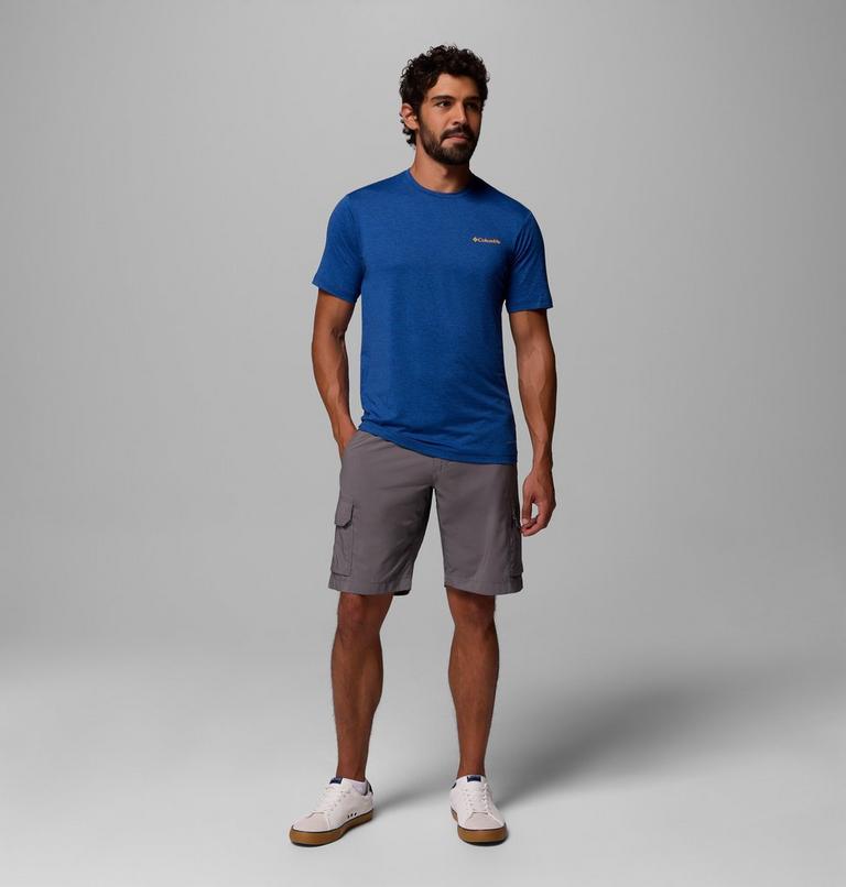 Men's Kwick Hike Technical Graphic T-Shirt, Color: Collegiate Navy Heather, Linescape, image 2