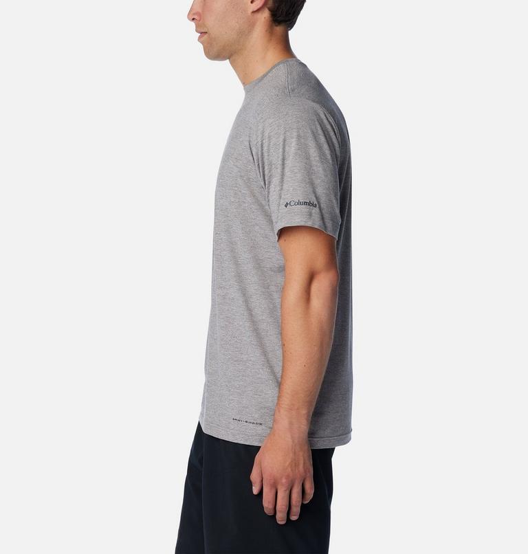 Men's Kwick Hike Technical T-Shirt, Color: Boulder Heather, Tested Tough PDX, image 3