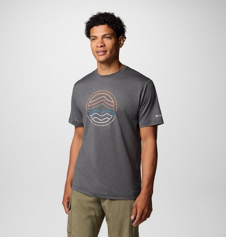 Men's Kwick Hike Technical T-Shirt, Color: Black Heather, Peaked Lifestyle, image 3