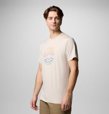 Men's Kwick Hike Technical T-Shirt, Color: Dark Stone Heather, Peaked Lifestyle, image 3