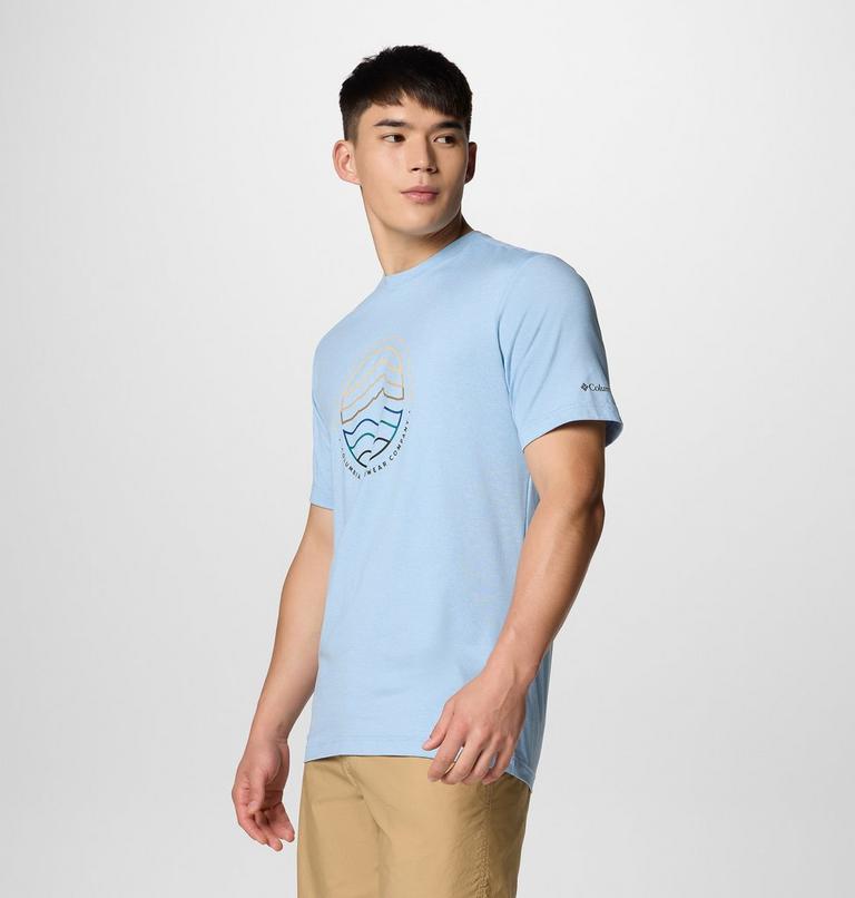 Men's Kwick Hike Technical T-Shirt, Color: Ripple Blue Heather, Peaked Lifestyle, image 3