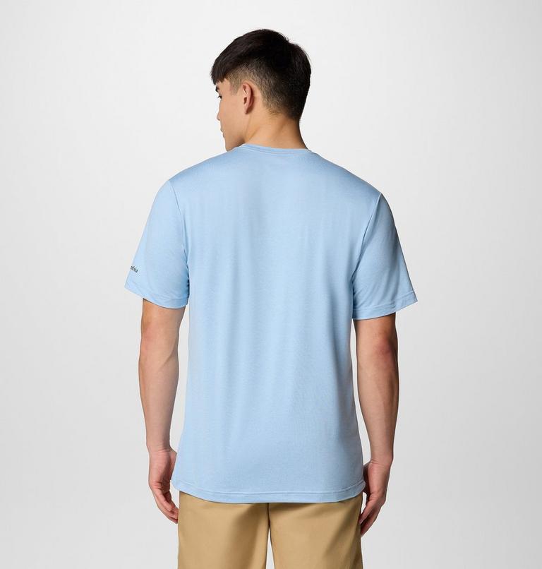 Men's Kwick Hike Technical T-Shirt, Color: Ripple Blue Heather, Peaked Lifestyle, image 2