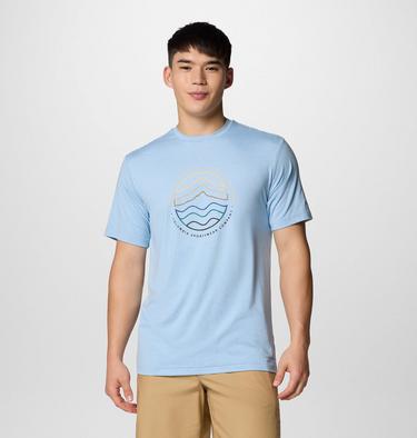Men's Kwick Hike Technical T-Shirt, Color: Ripple Blue Heather, Peaked Lifestyle, image 5