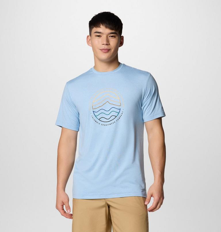 Men's Kwick Hike Technical T-Shirt, Color: Ripple Blue Heather, Peaked Lifestyle, image 1