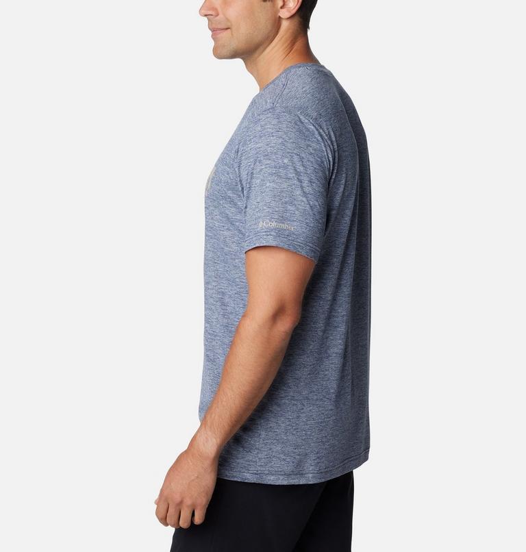 Men's Kwick Hike Technical T-Shirt, Color: Collegiate Navy Heather, CSC Box Treelin, image 3