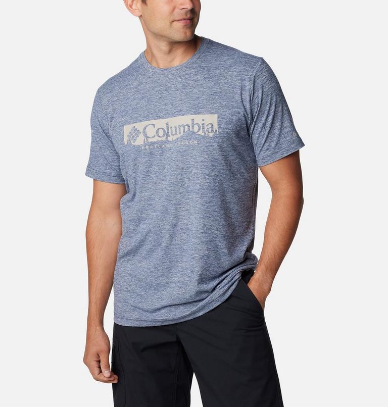 Men's Kwick Hike Technical T-Shirt, Color: Collegiate Navy Heather, CSC Box Treelin, image 5