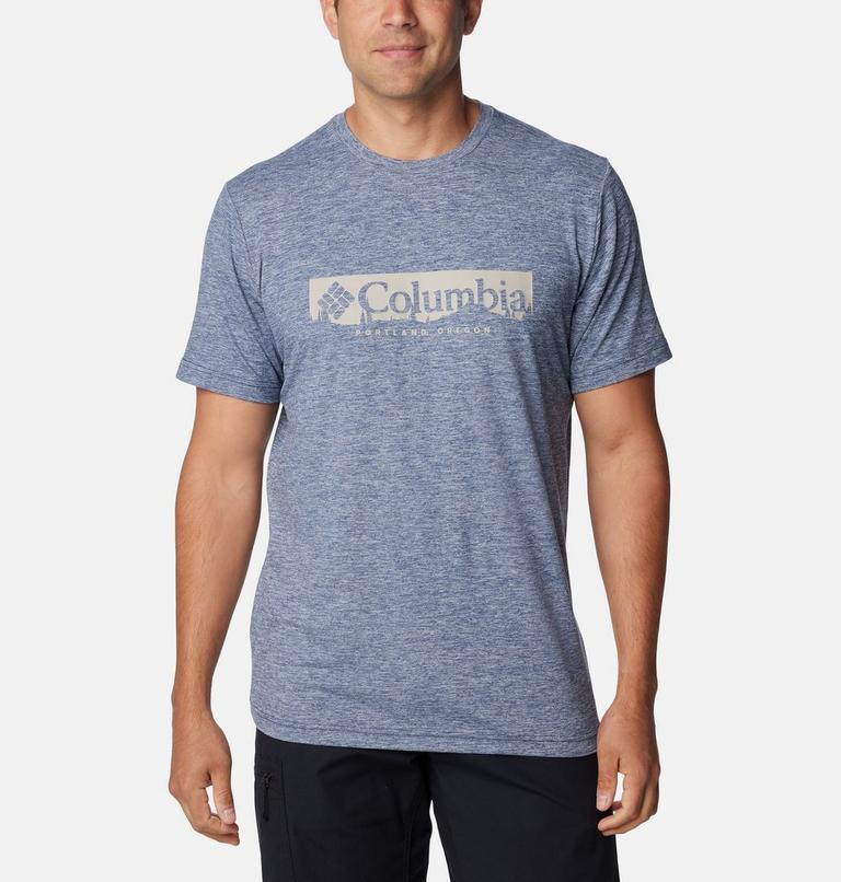 Men's Kwick Hike Technical T-Shirt, Color: Collegiate Navy Heather, CSC Box Treelin, image 1