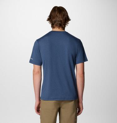 Men's Kwick Hike Technical T-Shirt, Color: Collegiate Navy Heather, Peak Direction, image 6