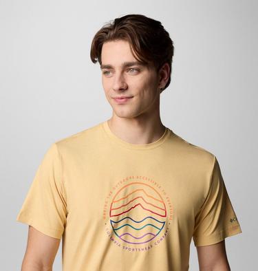 Men's Kwick Hike Technical T-Shirt, Color: Sand Dune Heather, Peaked Lifestyle, image 8
