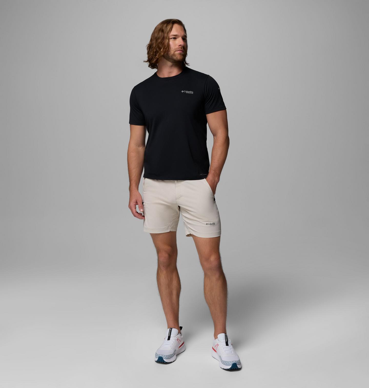 Мужская рубашка Columbia Summit Valley Short Sleeve Crew, цвет: Чёрный — фото 2