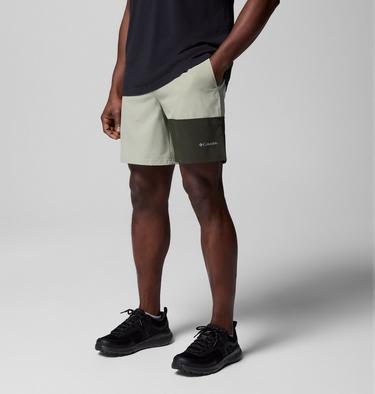 Men's Columbia Hike Colour Block Hiking Shorts, Color: Safari, Greenscape, image 4