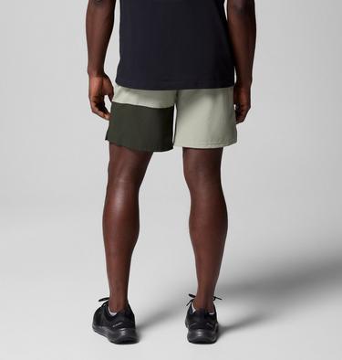 Men's Columbia Hike Colour Block Hiking Shorts, Color: Safari, Greenscape, image 3