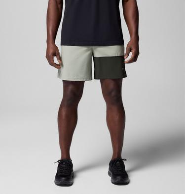 Men's Columbia Hike Colour Block Hiking Shorts, Color: Safari, Greenscape, image 1