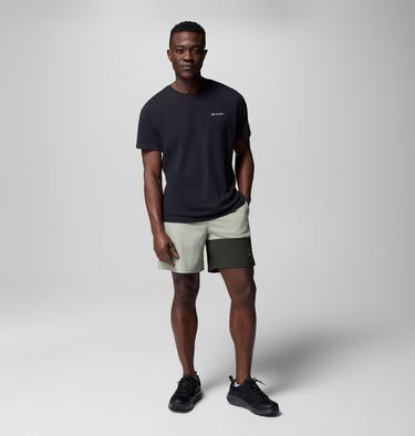 Men's Columbia Hike Colour Block Hiking Shorts, Color: Safari, Greenscape, image 2