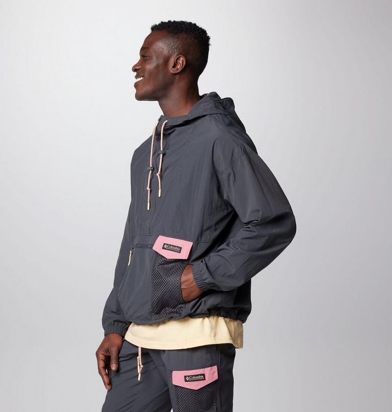 Men's Painted Peak Windbreaker, Color: Shark, Pink Agave, image 4