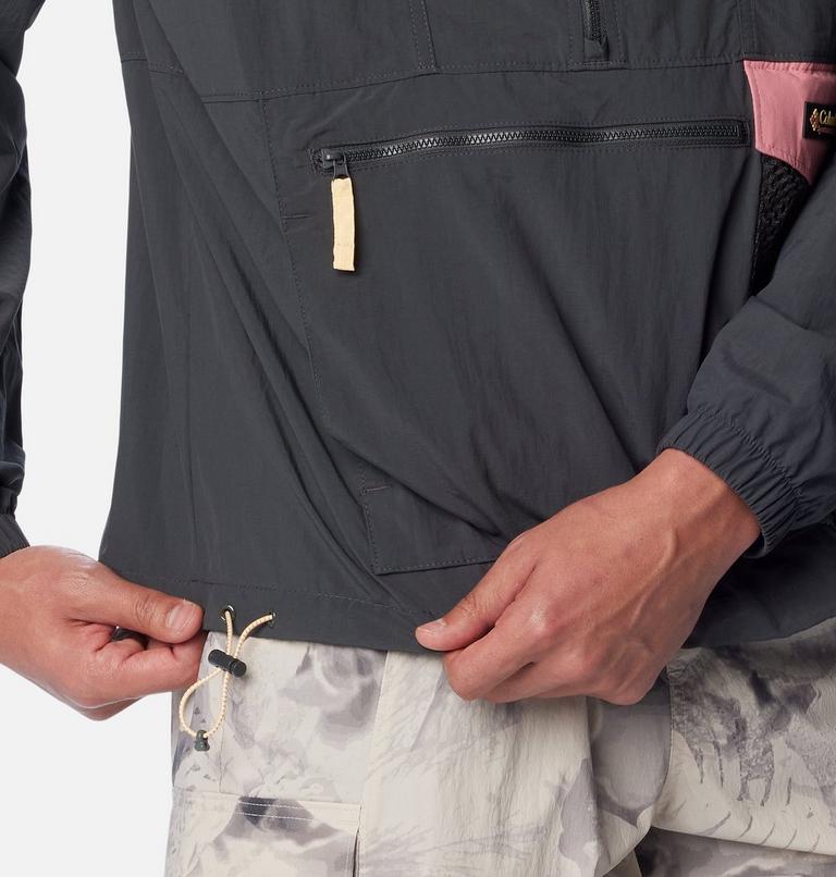 Men's Painted Peak Windbreaker, Color: Shark, Pink Agave, image 7