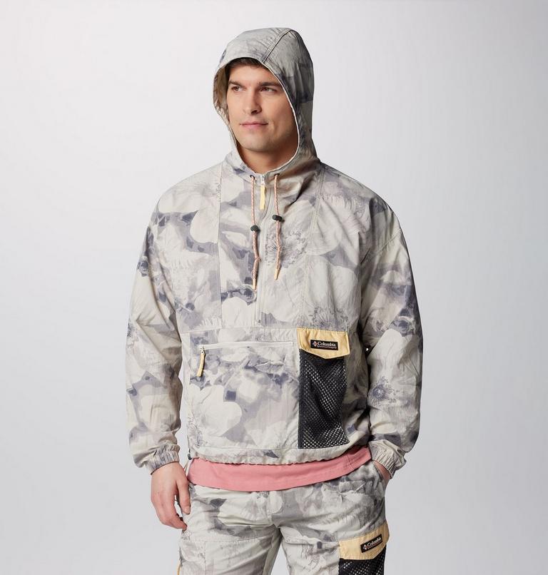 Men's Painted Peak Windbreaker, Color: Dark Stone Pearhip Print, Sunkissed, image 9