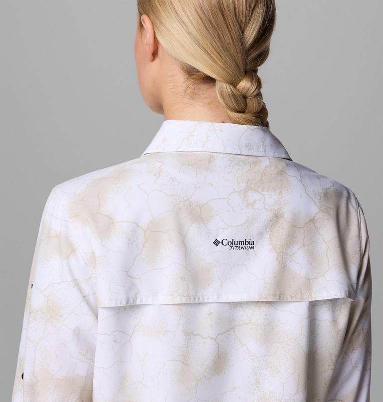 Women's Summit Valley Woven Shirt, Color: Sea Salt Cracked Earth, image 7