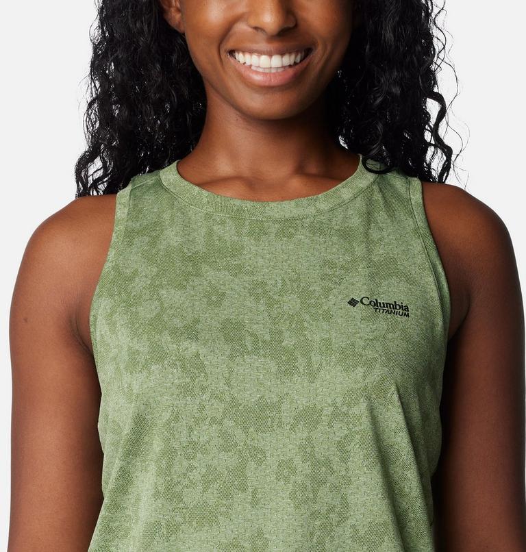 Women's Bluebird Canyon Technical Tank Top, Color: Sage Leaf Popflorid Jacquard, image 4
