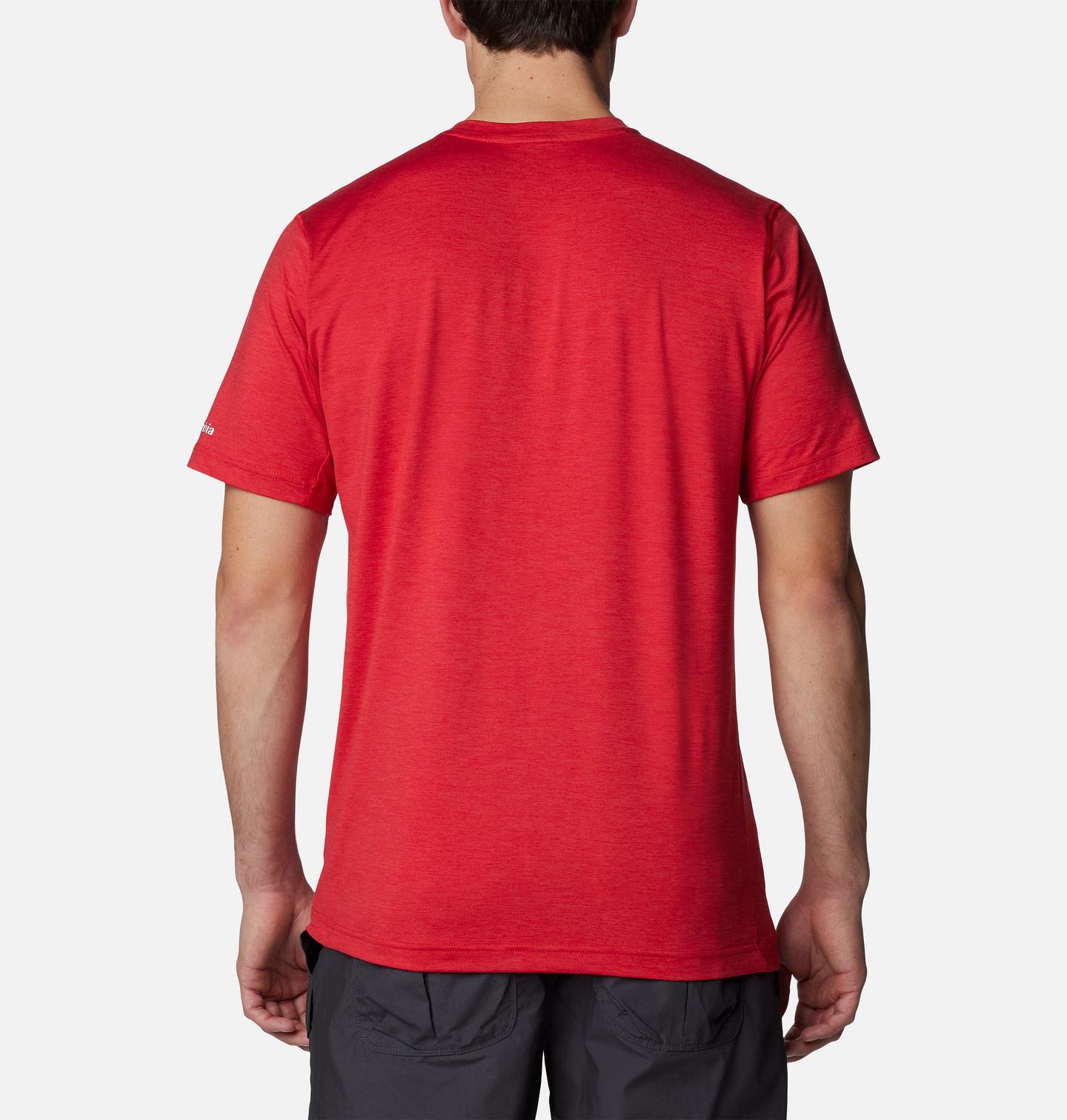 Мужская рубашка Columbia Collegiate Tech Trail Short Sleeve Shirt - Georgia, цвет: Яркий красный — фото 2