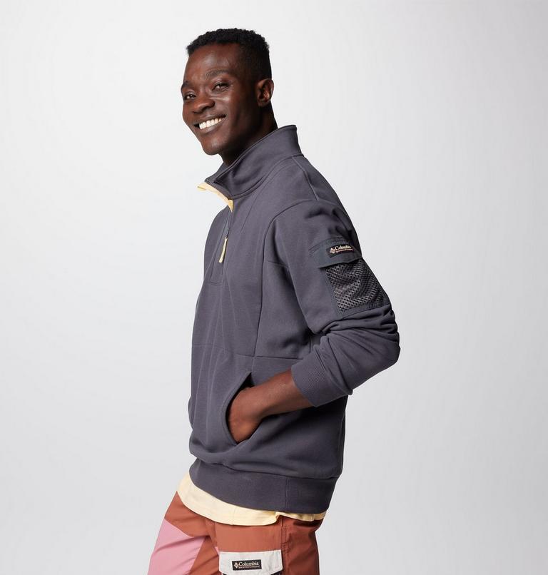 Men's Painted Peak Half Zip Fleece, Color: Shark, image 4