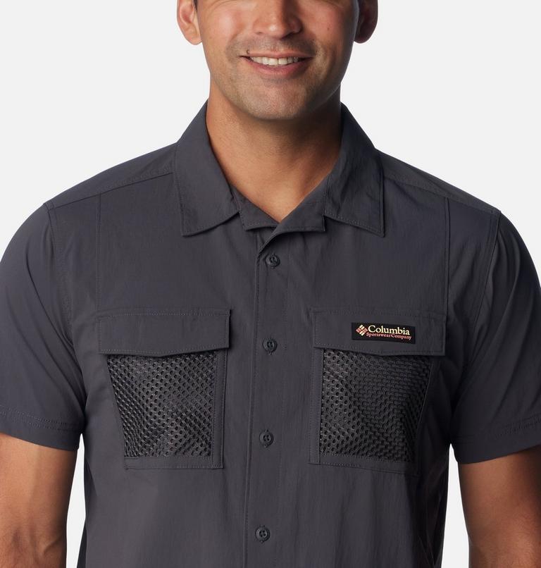 Men's Painted Peak Woven Short Sleeve Shirt, Color: Shark, image 4