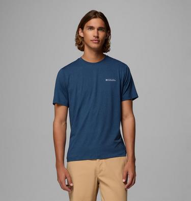 Men's Tech Trail II Technical T-Shirt, Color: Collegiate Navy Heather, image 3