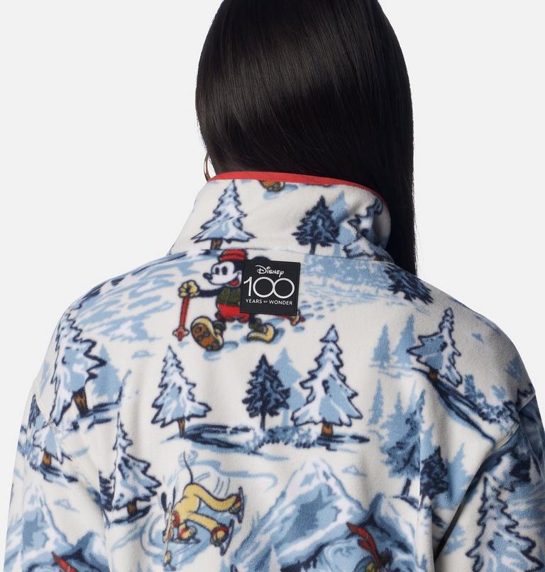 Women's Disney100 Half Snap Fleece, Color: Snowcap, image 5