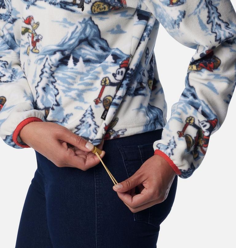 Women's Disney100 Half Snap Fleece, Color: Snowcap, image 6