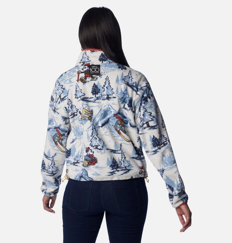 Women's Disney100 Half Snap Fleece, Color: Snowcap, image 2