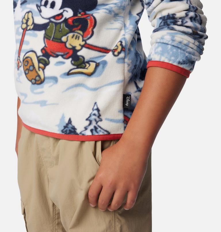 Youth Disney100 Half Snap Fleece, Color: Snowcap, image 12