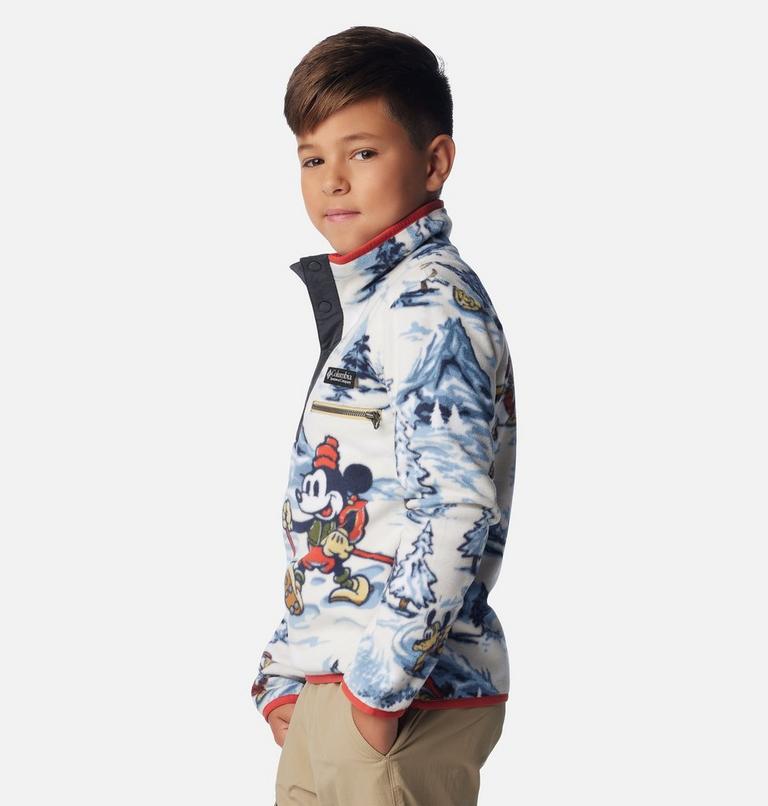 Youth Disney100 Half Snap Fleece, Color: Snowcap, image 3