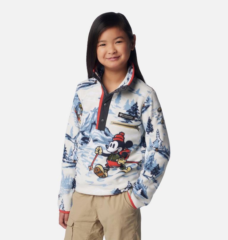 Youth Disney100 Half Snap Fleece, Color: Snowcap, image 8