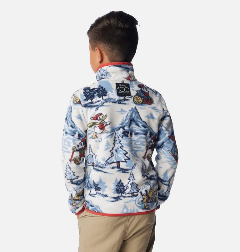 Youth Disney100 Half Snap Fleece, Color: Snowcap, image 2