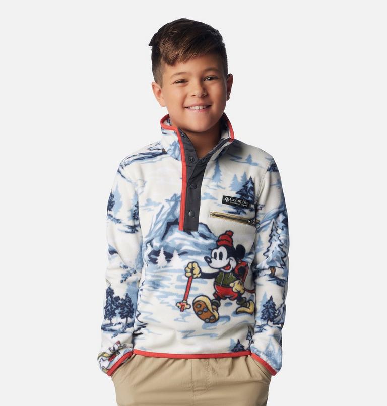 Youth Disney100 Half Snap Fleece, Color: Snowcap, image 1