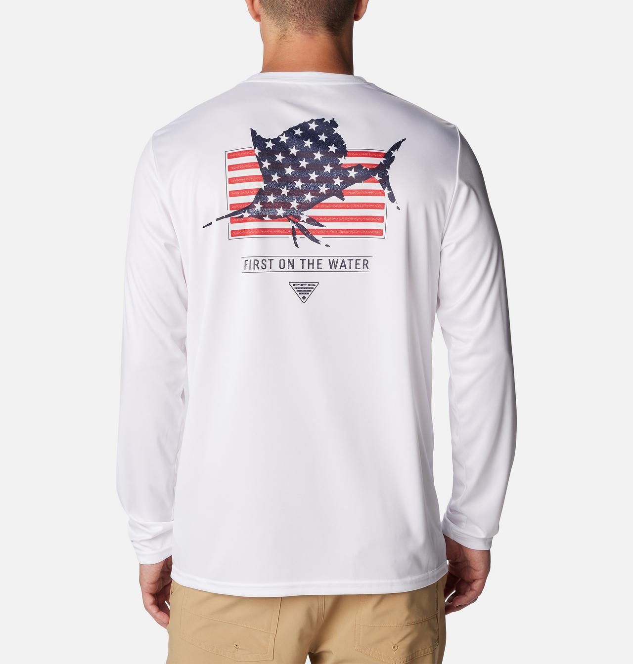 Men's PFG Terminal Tackle™ Fins and Stripes Long Sleeve Shirt | 100 | S 1