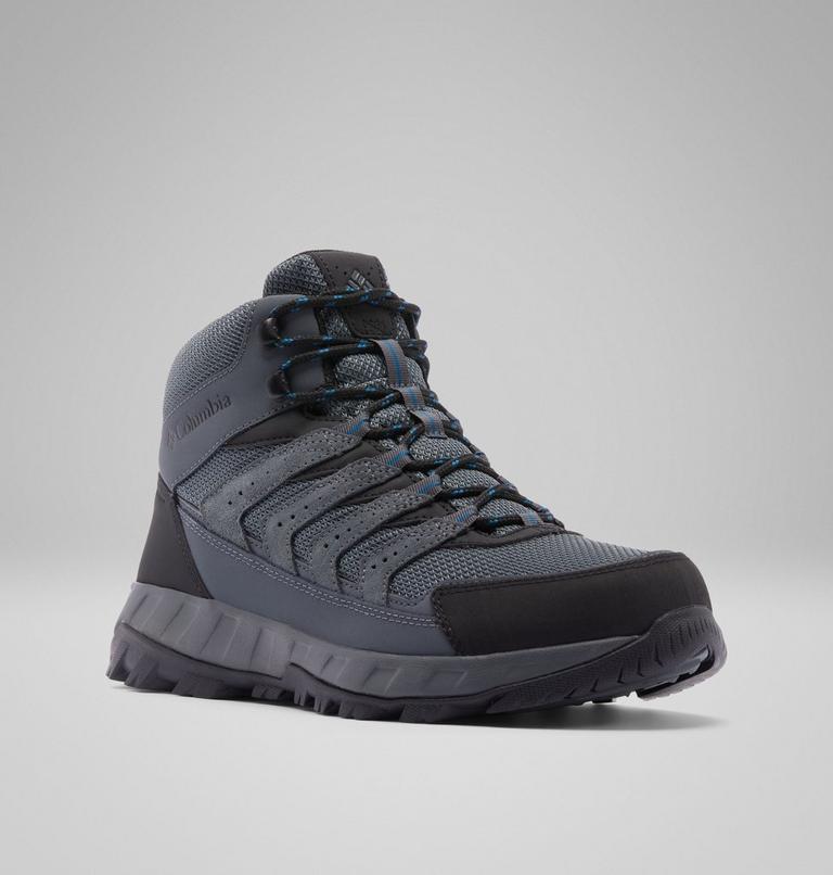 Men's Strata Trail Mid Waterproof Walking Shoe, Color: Graphite, Phoenix Blue, image 3