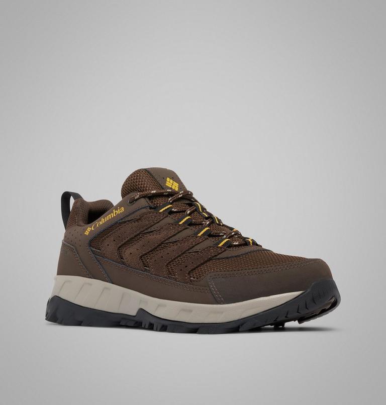 Men's Strata Trail Waterproof Walking Shoe, Color: Cordovan, Golden Yellow, image 3