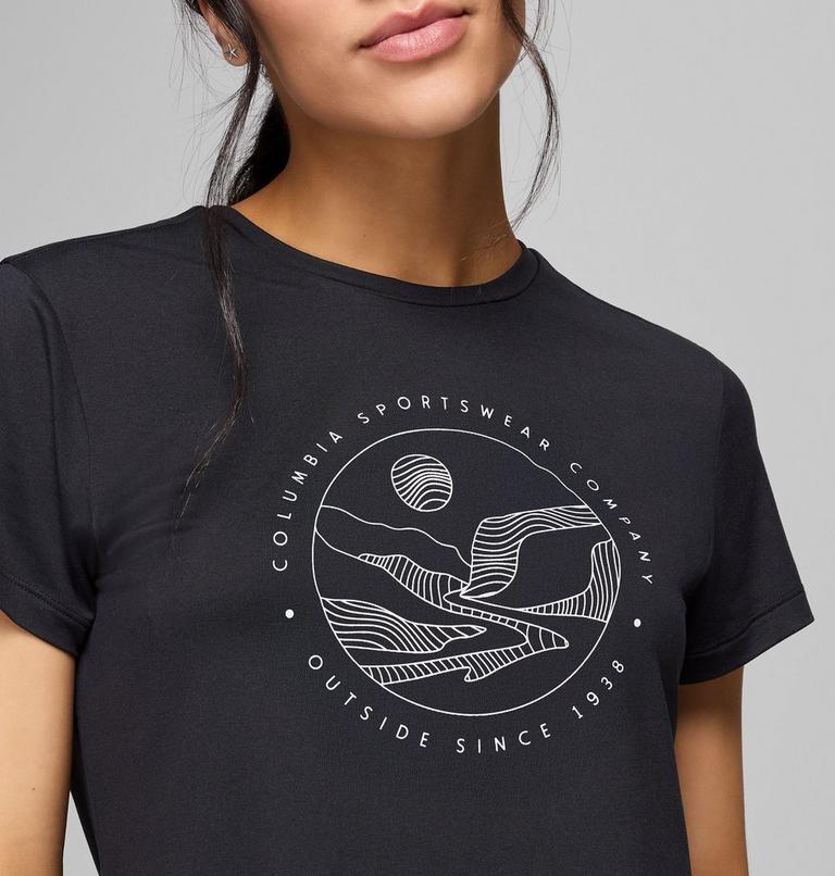 Camiseta técnica estampada Sloan Ridge para mujer, Color: Black, Linear Landscape, image 5